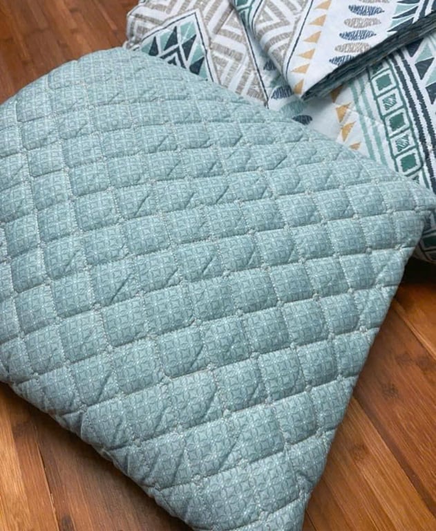 Bộ chăn, ga, gối cotton trần living 100%