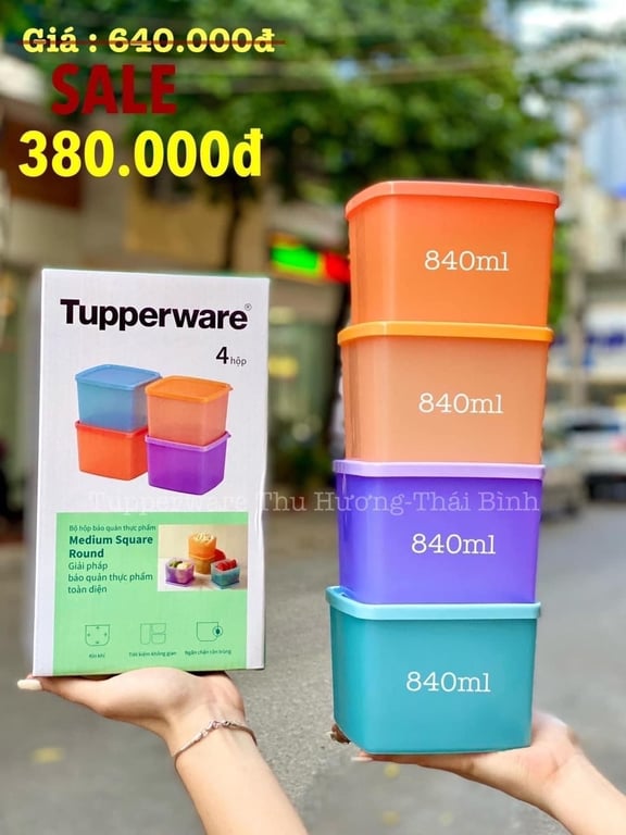 Set 4 hộp tupper 840ml