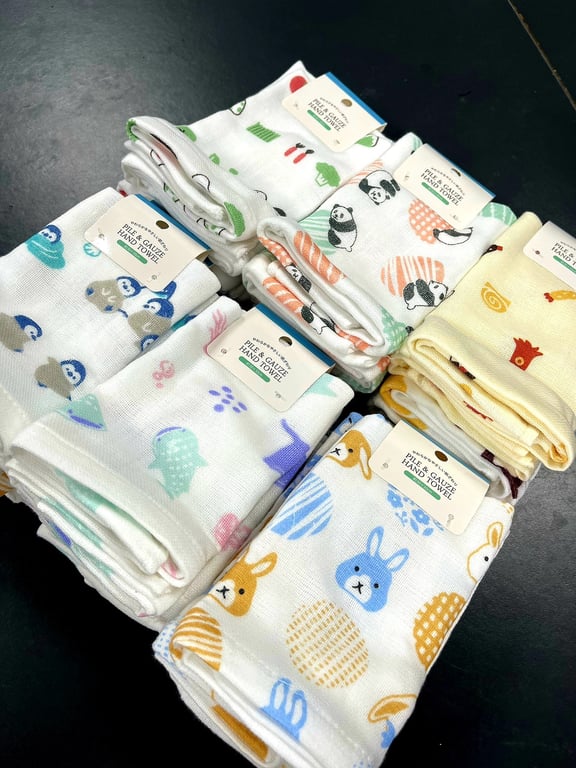 Set 10 Khăn Xô Organic Pile & Gauze xuất Nhật