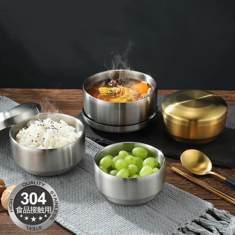 Set 5 bát con có nắp inox Hàn Quốc