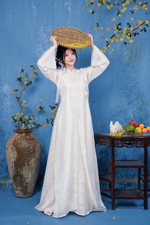AD 6 tà lót gấm voan tơ kem S/M