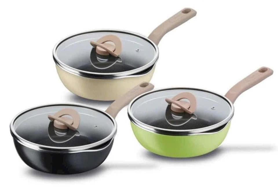Chảo rán sâu lòng đỉnh chóp Tefal size 22 và 24cm có nắp