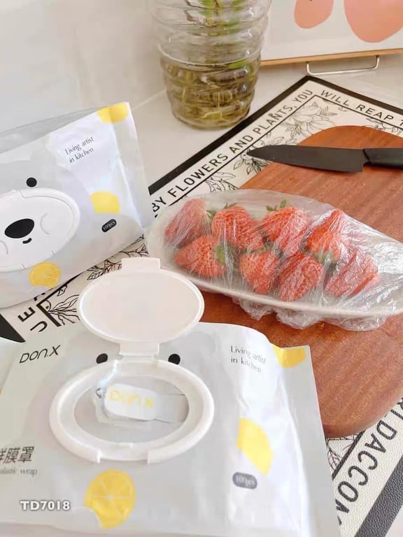 Set 100 túi màng bọc thực phẩm mẫu mới cực tiện gọn mà rất dễ dùng nha