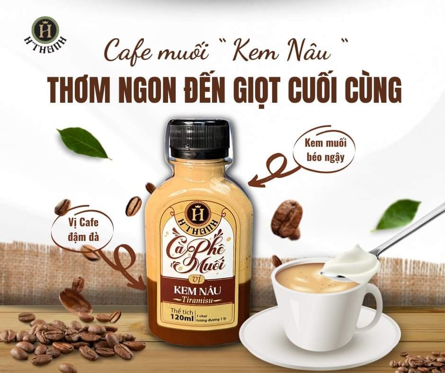 Coffee muối Kem nâu Tiramisu chai 120ml