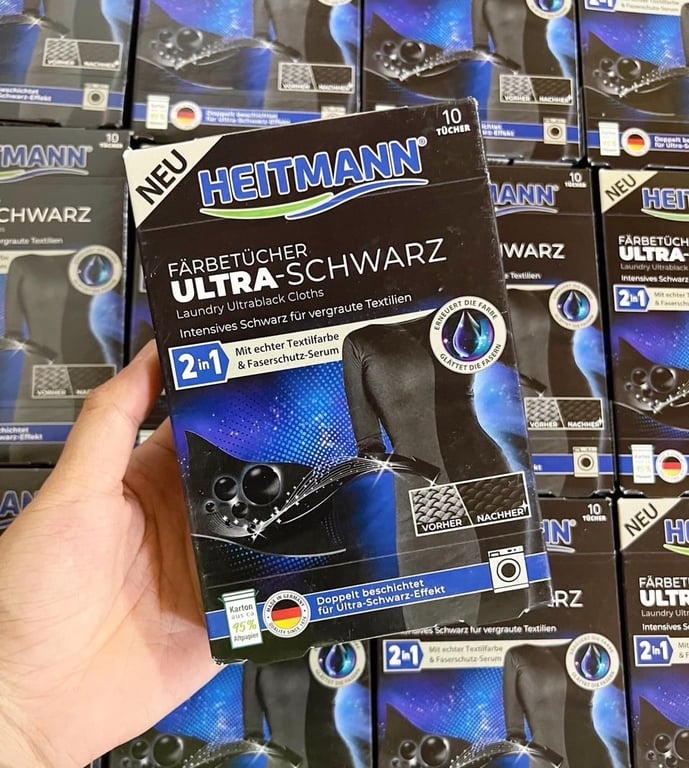 SET 10 TỜ GIẤY GIẶT - NHUỘM ĐEN QUẦN ÁO HEITMANN