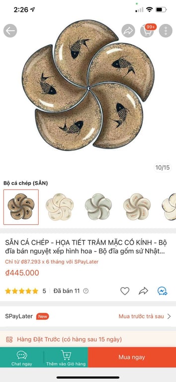 Bộ đĩa bán nguyệt xếp hình hoa - Bộ đĩa gốm sứ Nhật Bản cao cấp