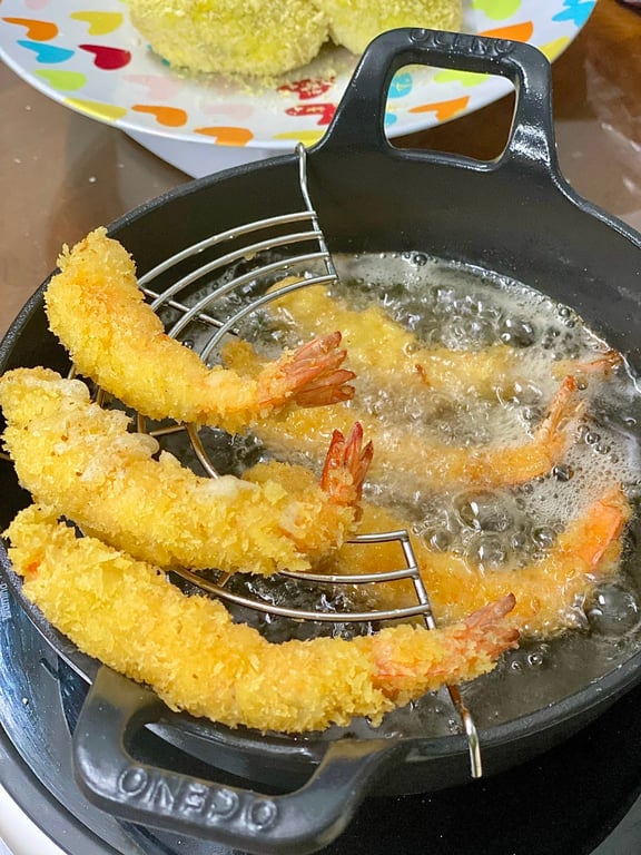 Chảo gang Tempura mỏ chim kèm giá gác Kaiyo