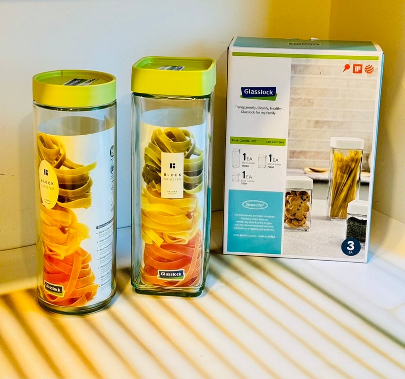 Set 2 bình ngâm Glasslock nắp vặn IG793 1050ml và 1300ml