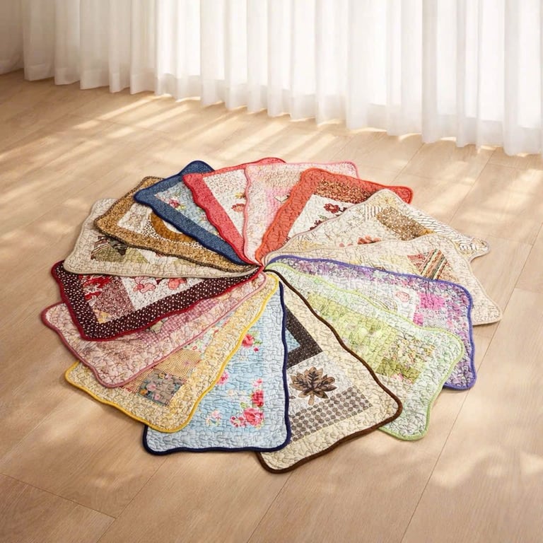 SET 5 THẢM QUILT VINTAGE NIKKA NHẬT- NK06