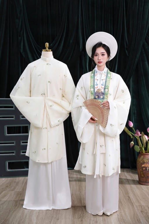 Set Tấc tơ kem thêu