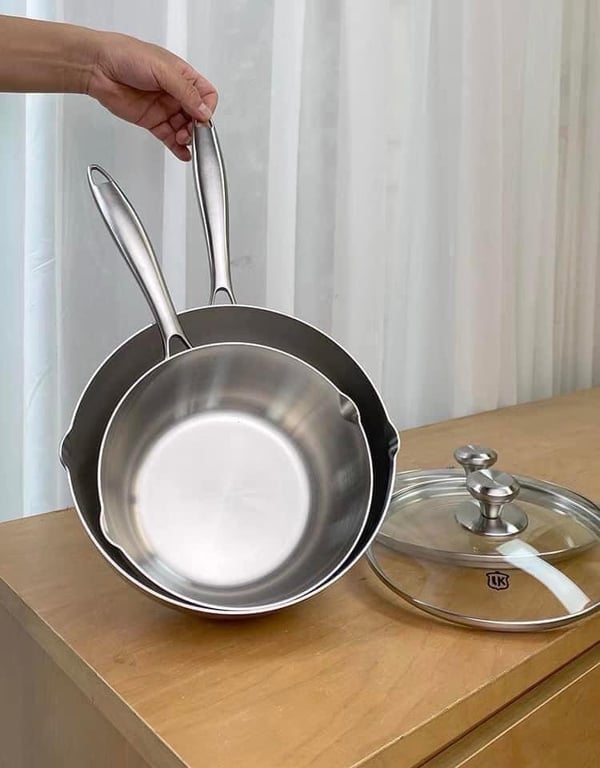 Chảo đúc liền khối inox 316 LUNKAI size 16-20-24-26