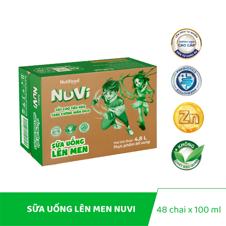 Sữa uống lên men Nuvi - Chai 100ml