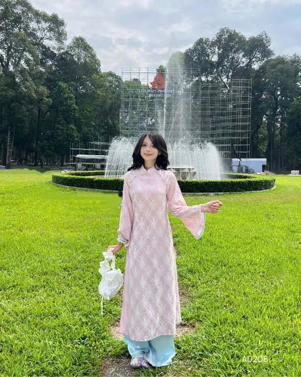 Áo dài Du Miên - Hồng - Freesize