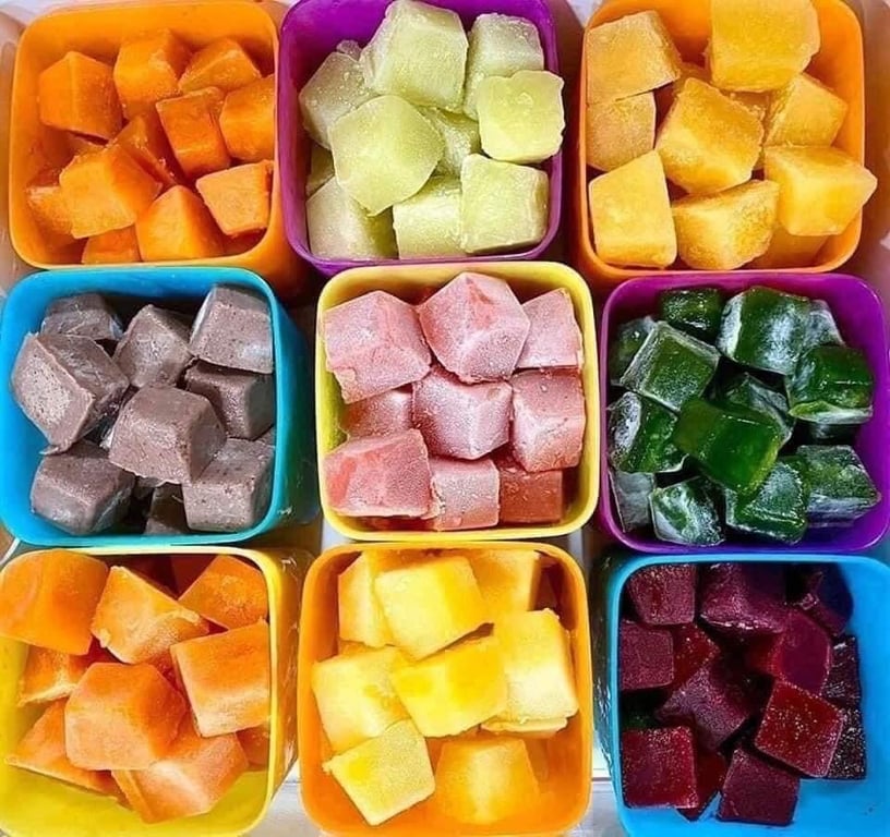 Set 4 hộp 1000ml ngăn mát Tupper mix màu radom.