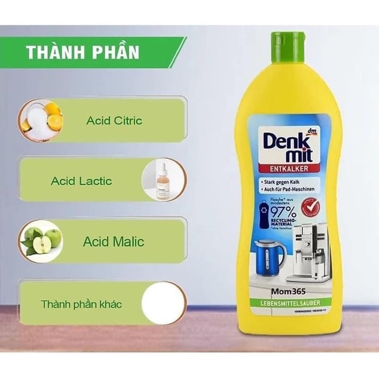 Dung dịch tẩy cặn canxi  Denkmit Entkalker (250ml)