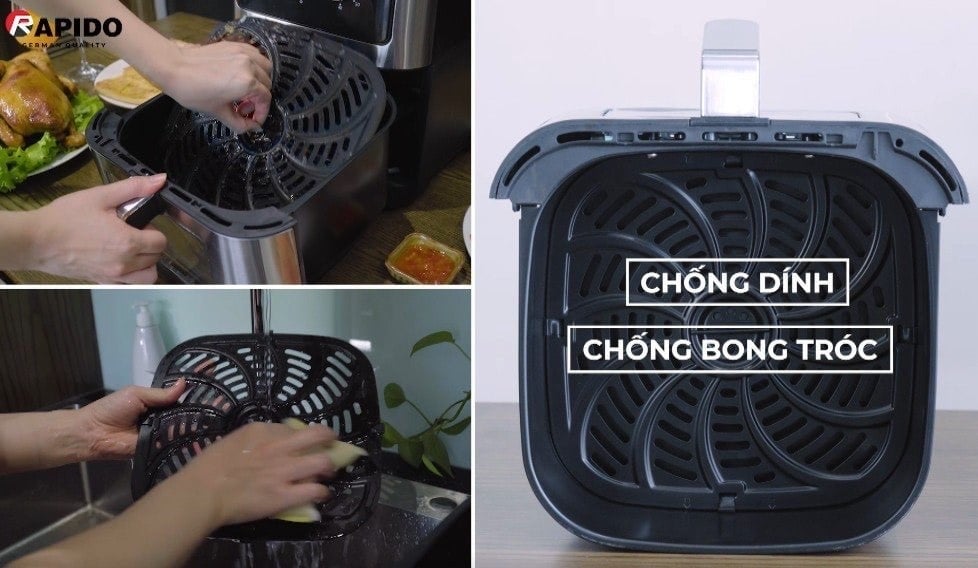 NỒI CHIÊN KHÔNG DẦU RAPIDO 8 LIT