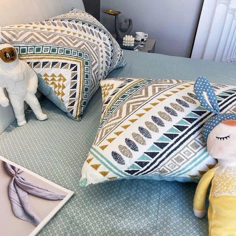 Bộ chăn, ga, gối cotton trần living 100%