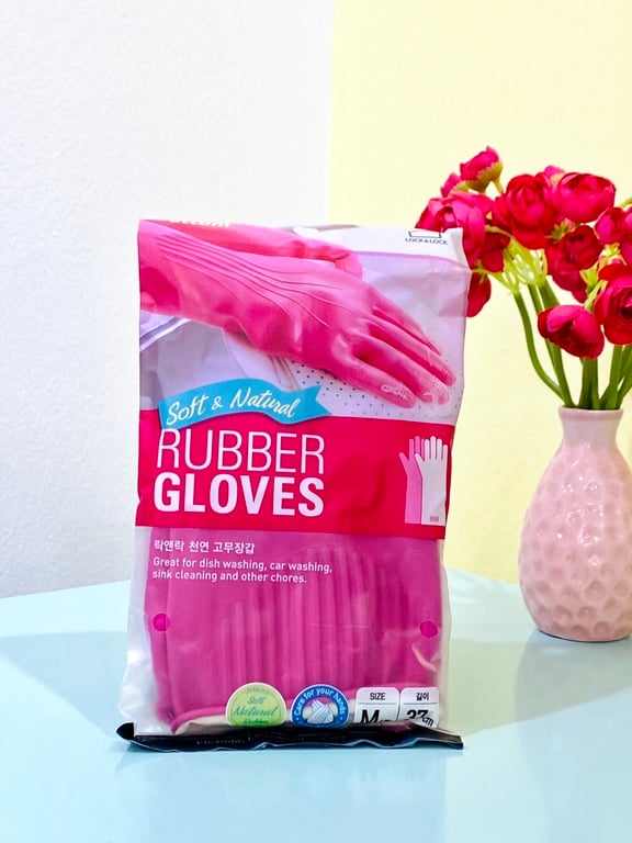 Găng tay cao su tự nhiên Lock&Lock ETM802P size M dài 37cm