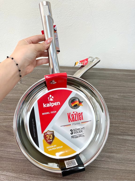 CHẢO INOX 3 LỚP LIỀN KHỐI KALPEN KAZLER 16 20 24CM