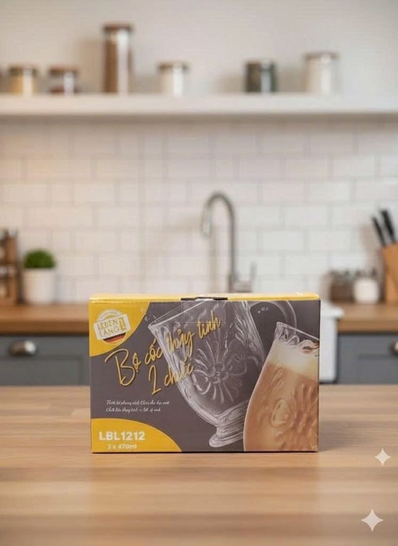 Bộ Cốc Thủy Tinh Có Quai LEBENLANG LBL1212!