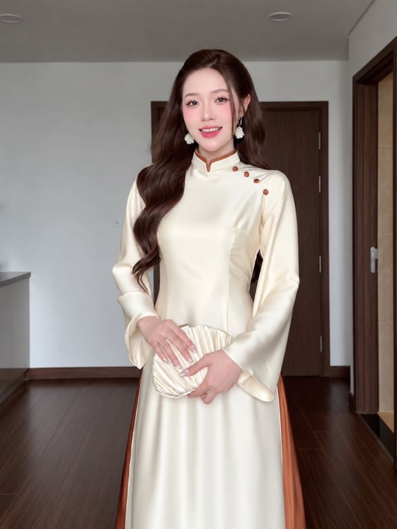 ADTT Trúc Vy kem viền nâu (S->XXL)