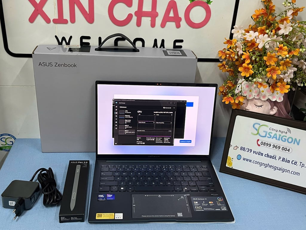 Laptop ASUS Zenbook 14 UX3405CA-PZ188WS (Intel Core Ultra 7 255H | 32GB | 1TB | 14 inch 3K OLED | Intel Arc Graphics | Windows 11 Home + Microsoft Office | Xanh)