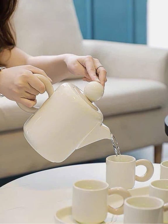 Set Bình nước + 6 cốc kèm khay Dopamine Phong cách Bắc Âu hiệu đại và cao cấp