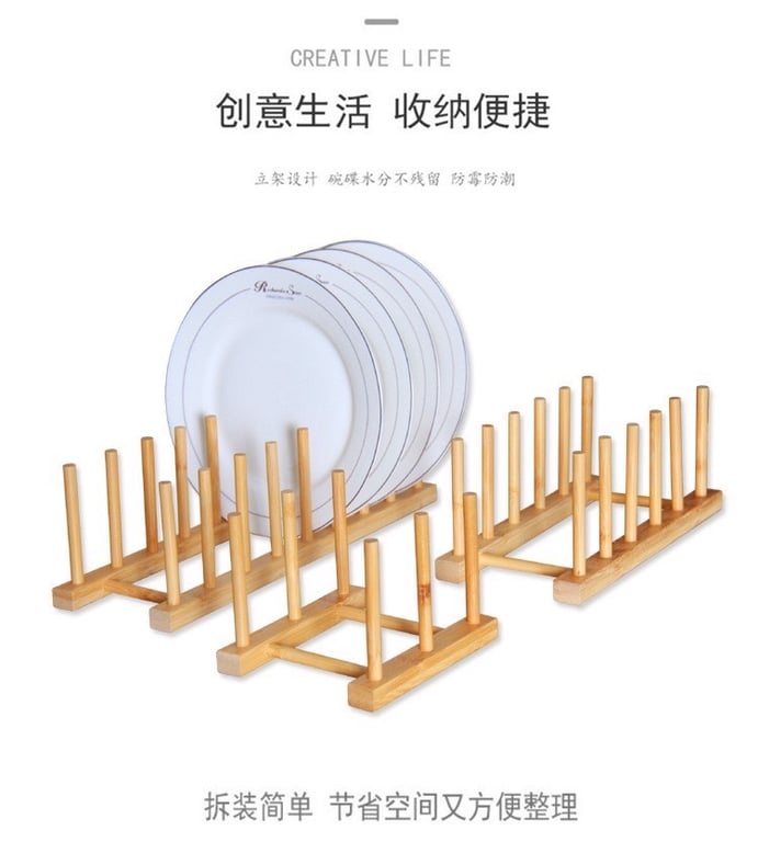 Giá để đĩa, cốc bằng gỗ