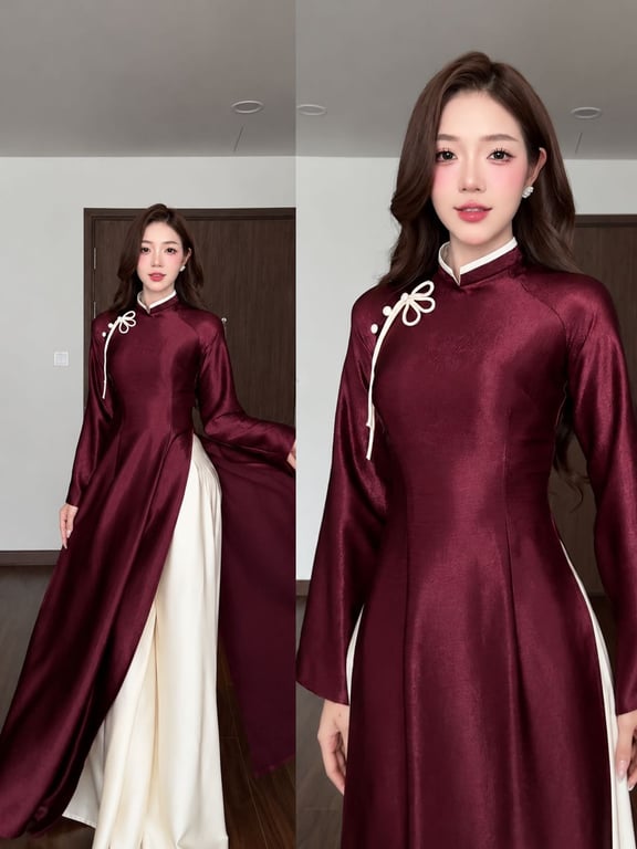 AD Bách Hoa đỏ mận (S->XXL)