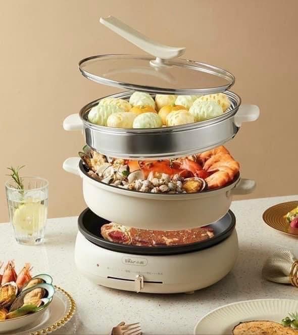 NỒI BEAR 3in1 LẨU- NƯỚNG - HẤP