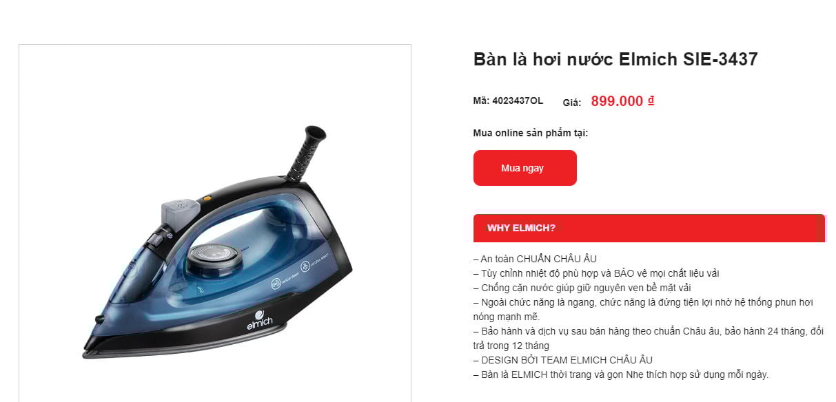 BÀN LÀ HƠI NƯỚC ELMICH SIE-3437