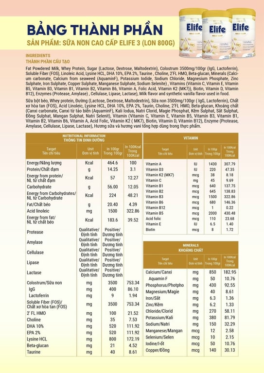 Elife 3 - 800g