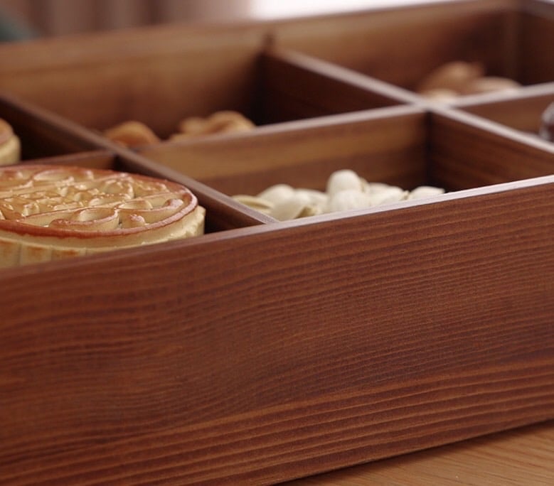 KHAY GỖ 6 NGĂN ĐỰNG BÁNH MỨT CÓ NẮP