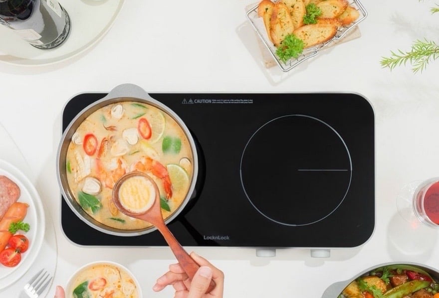 Bếp điện từ đôi LocknLock EJI326WHT màu trắng EJI326WHT