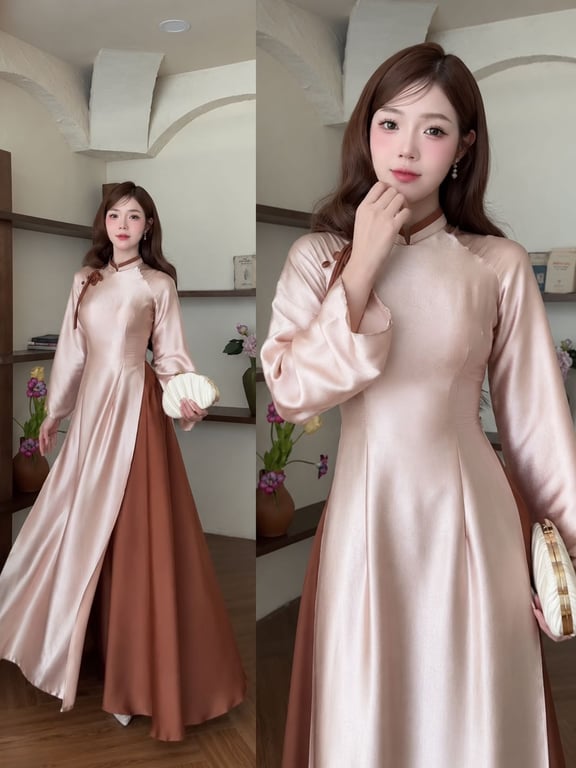AD Bách Hoa nâu sữa (S->XXL)