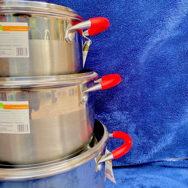 BỘ NỒI ELMICH EL3336 với 3 size 18, 22 và 26 đẹp long lanh