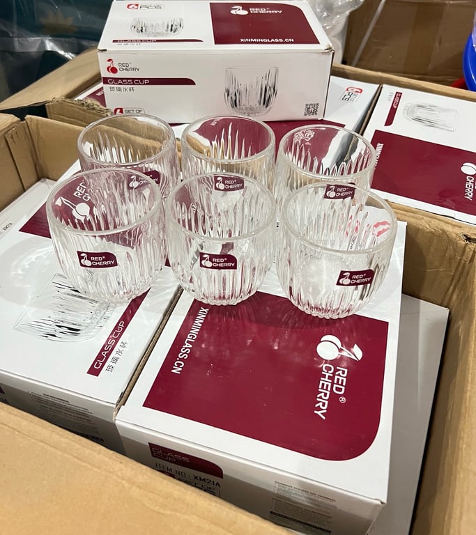 BỘ 6 LY THUỶ TINH RED CHERY