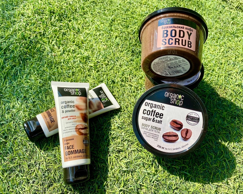 Tẩy da chết da mặt kết hợp cùng tẩy da chết toàn cơ thể  ORGANIC COFFEE