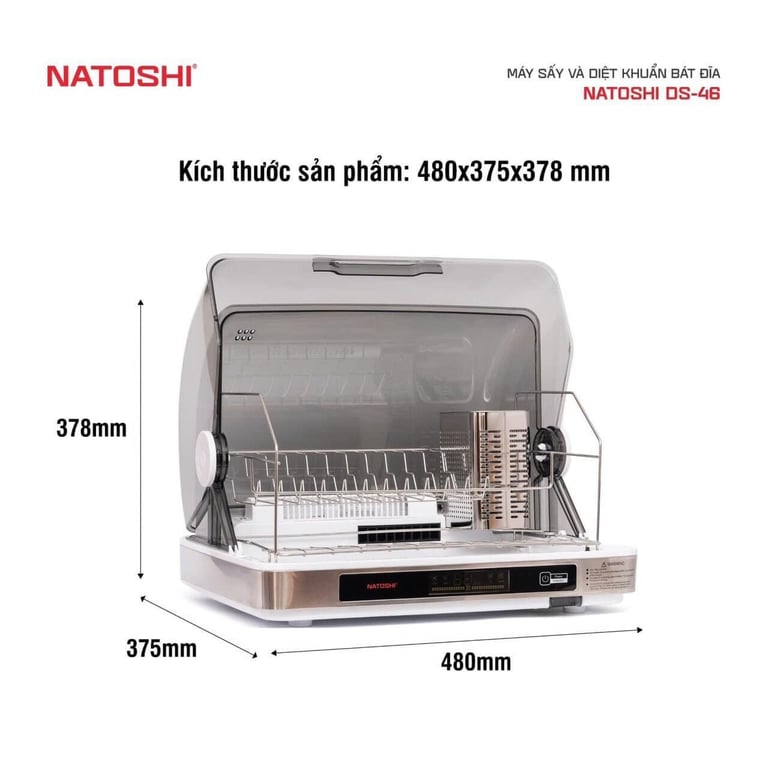 MÁYSẤY BÁT ĐĨA VÀ DIỆT KHUẨN NATOSHI D46L