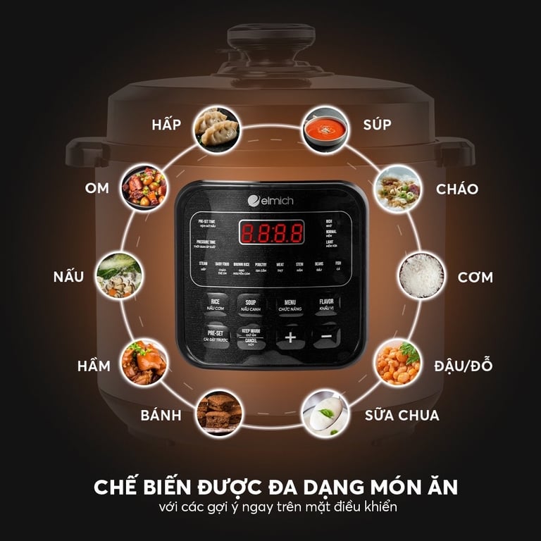 NỒI ÁP SUẤT ĐIỆN ELMICH 6L PCE-8571 🍃