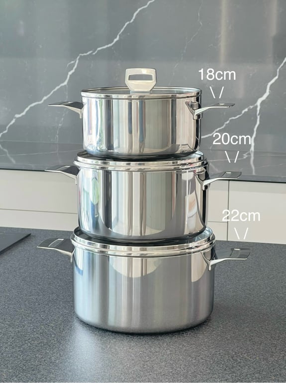 Nồi đúc inox 3 lớp đáy liền Try-Ply Kaiyo Size 18cm - 20cm - 22cm