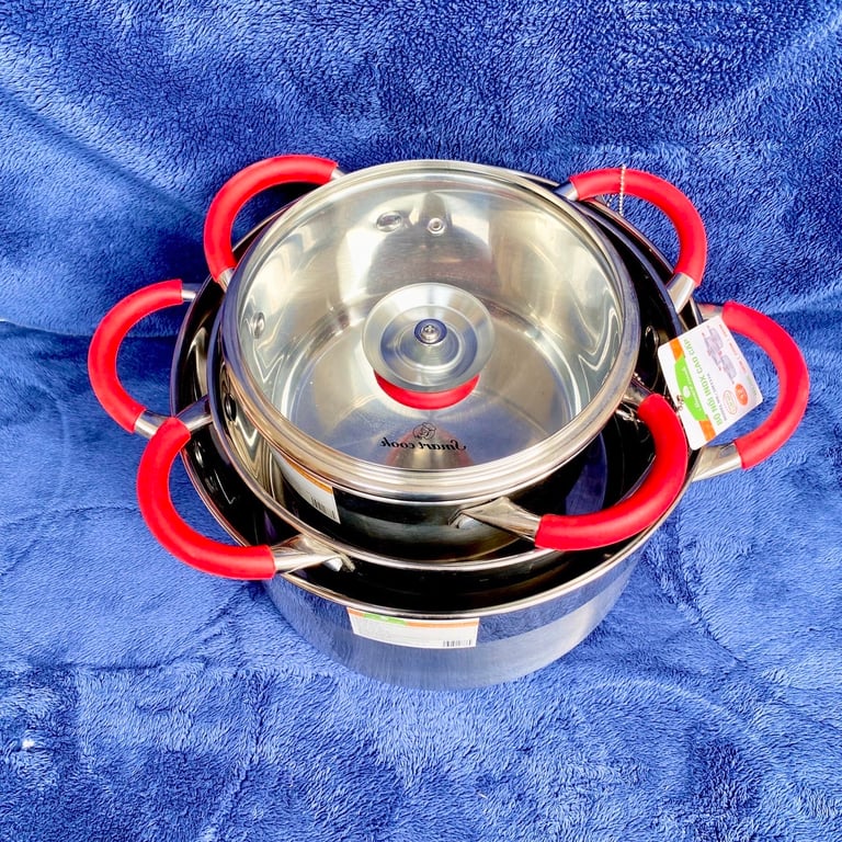 BỘ NỒI ELMICH EL3336 với 3 size 18, 22 và 26 đẹp long lanh