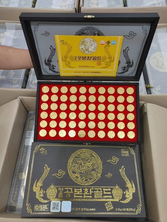 Đông Trùng Hạ Thảo 60 Viên Hộp Gỗ Đen Hàn Quốc