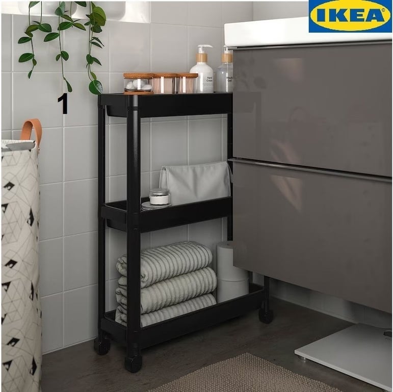 KỆ ĐỂ ĐỒ 3 TẦNG CÓ BÁNH XE ĐẨY VESKEN – HÀNG IKEA CHÍNH HÃNG