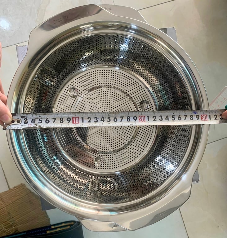 Bộ chậu rổ inox Chockmen size lớn 27cm