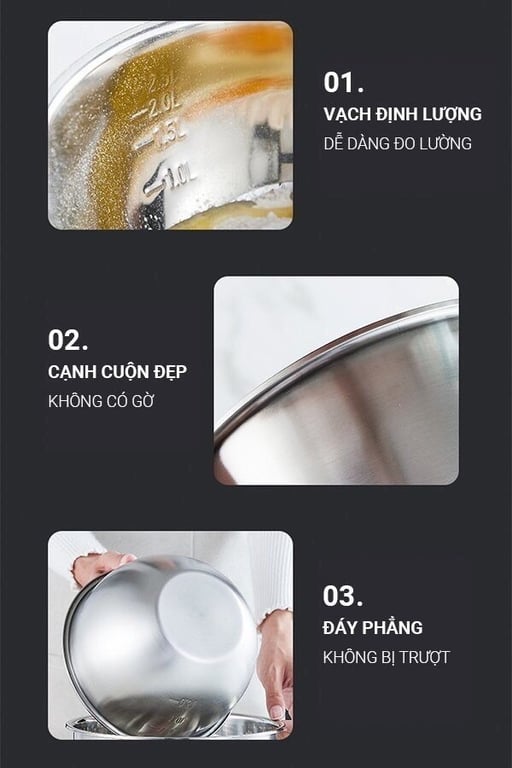 MK03 - SET 3 THỐ TRỘN INOX - HÀNG XUẤT ÂU