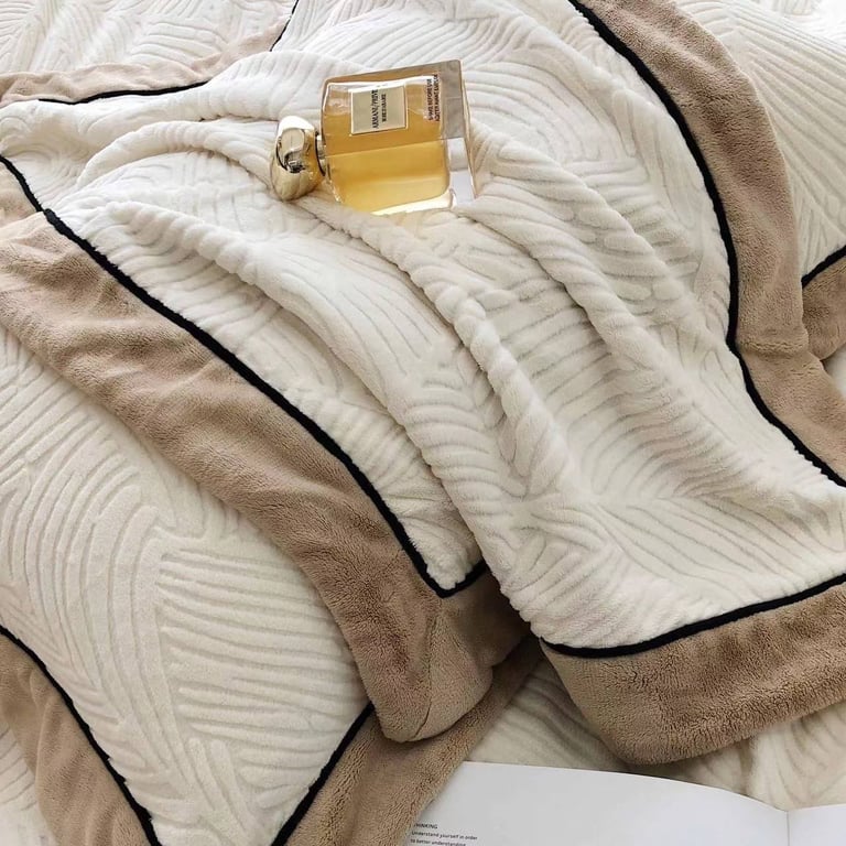 Bộ chăn ga gối nỉ lông cáo Elegance cao cấp CHT08