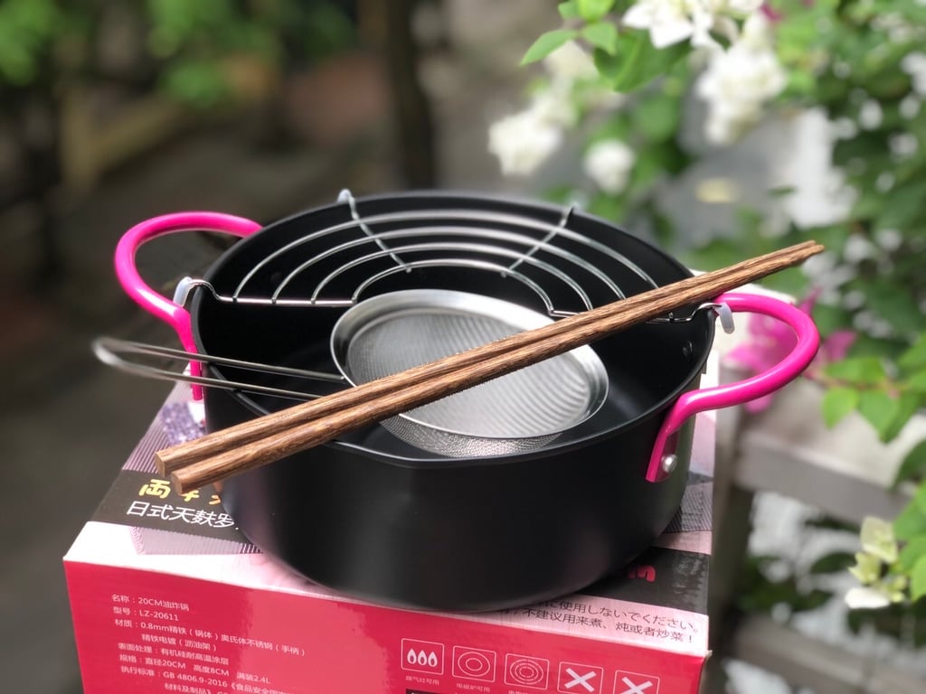 Nồi chiên ngập dầu 20cm Lezzet kèm khay hứng đồ ăn Nhật Bản