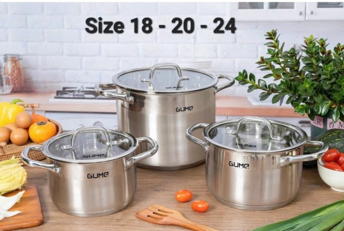 Bộ nồi 3 món Inox 304 Gume PS2201