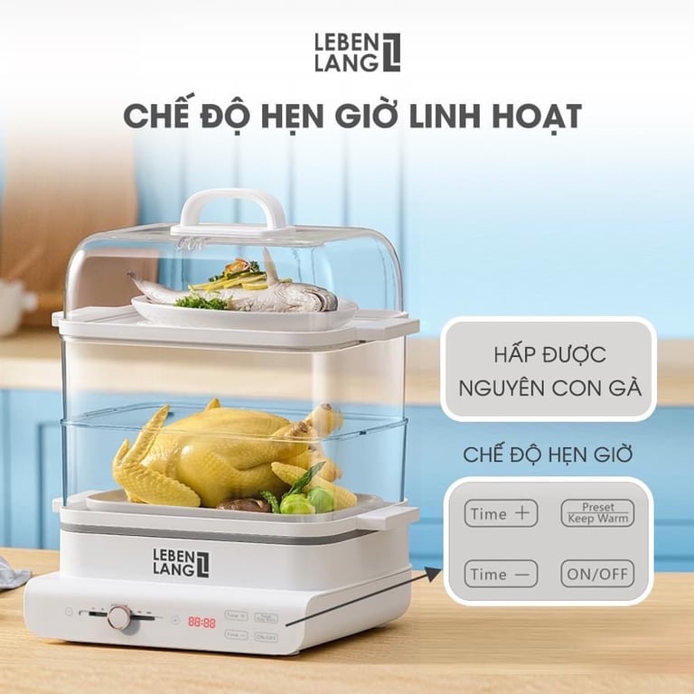 Nồi hấp điện 3 tầng Lebenlang LBEL5031